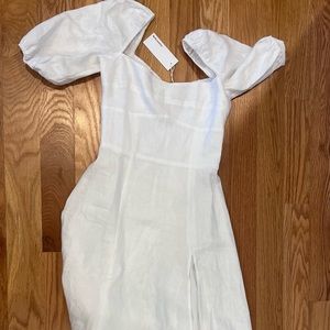 BRAND NEW White Reformation Belgium Linen Dress